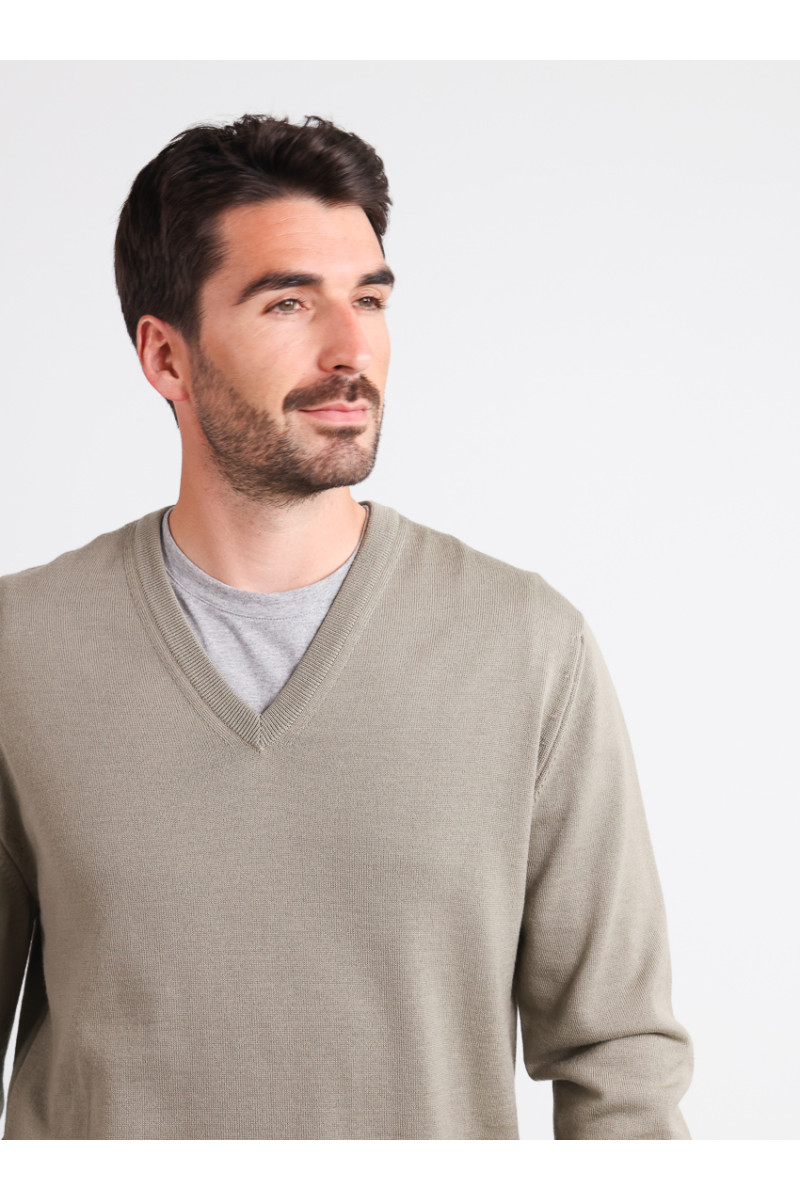Pull col V laine mérinos · Camille Lafrançaise
