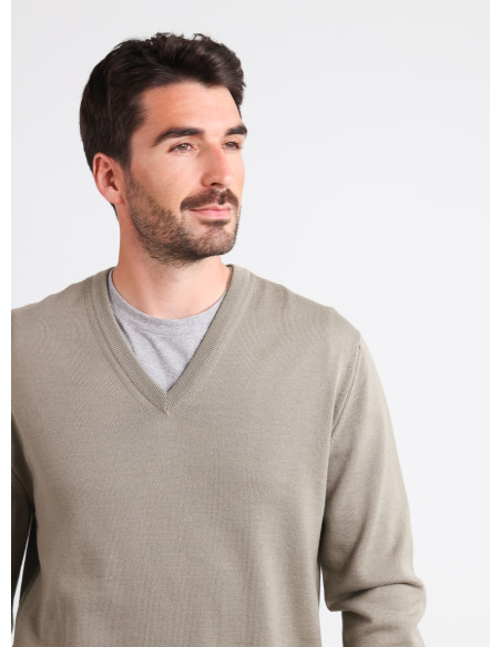 Pull col V laine mérinos · Camille Lafrançaise