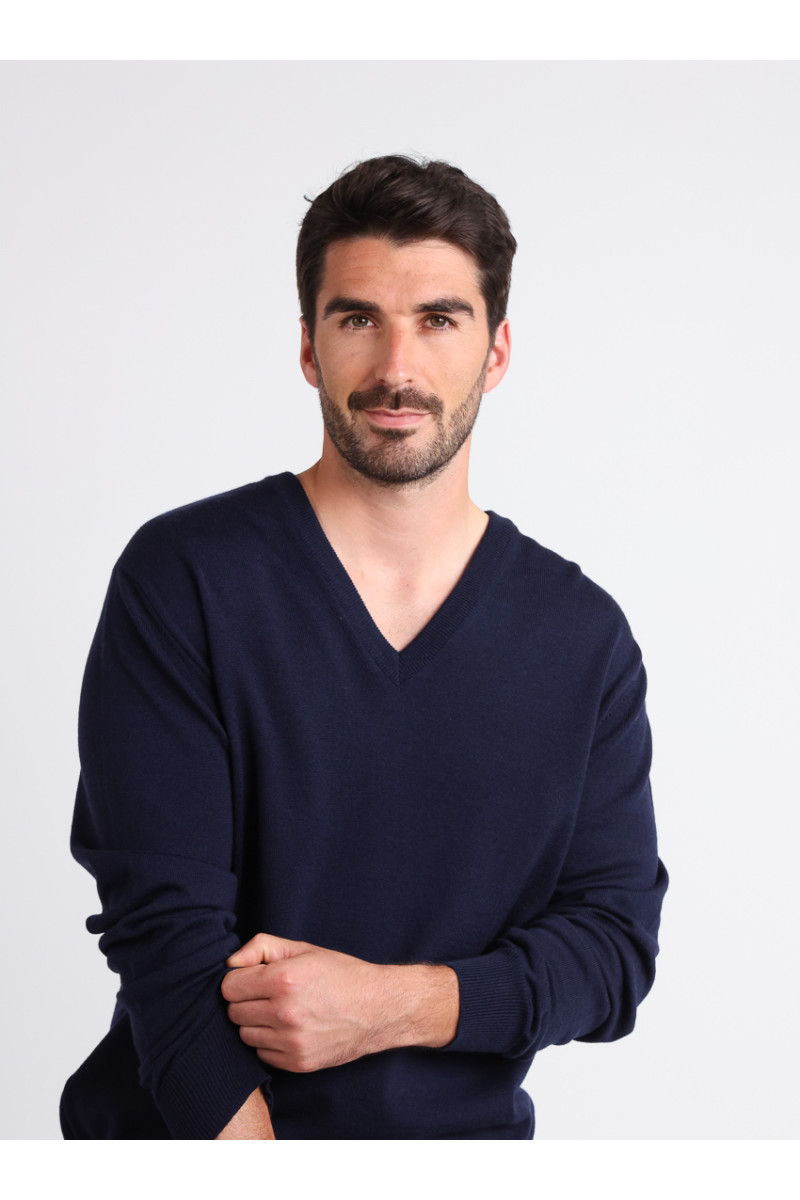 Pull col V laine mérinos · Camille Lafrançaise