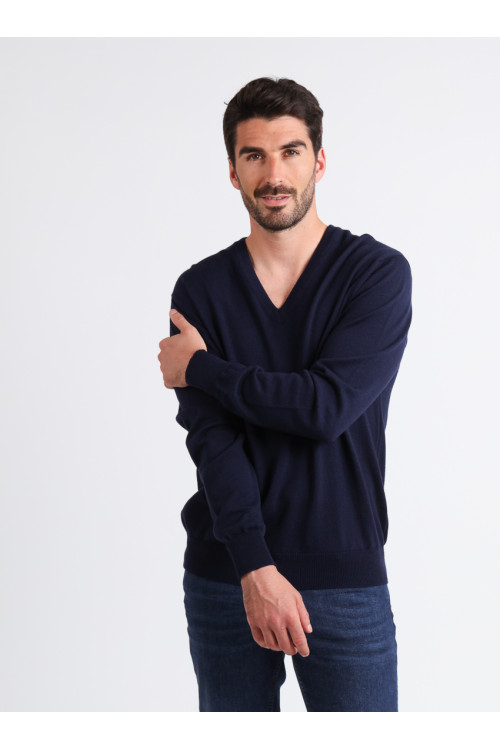 Pull col V laine mérinos · Camille - 1  2