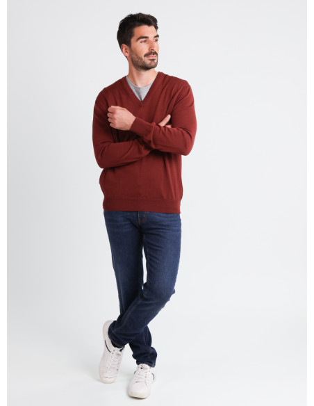 Pull col V laine mérinos · Camille Lafrançaise