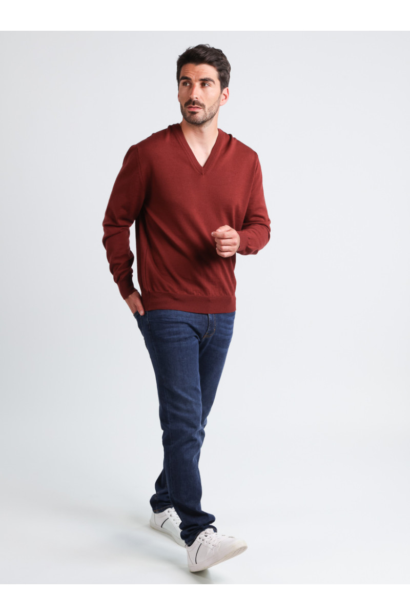 Pull col V laine mérinos · Camille Lafrançaise