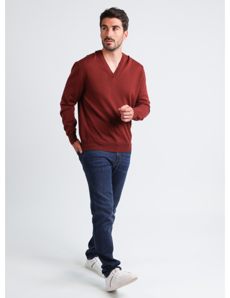 Pull col V laine mérinos · Camille Lafrançaise