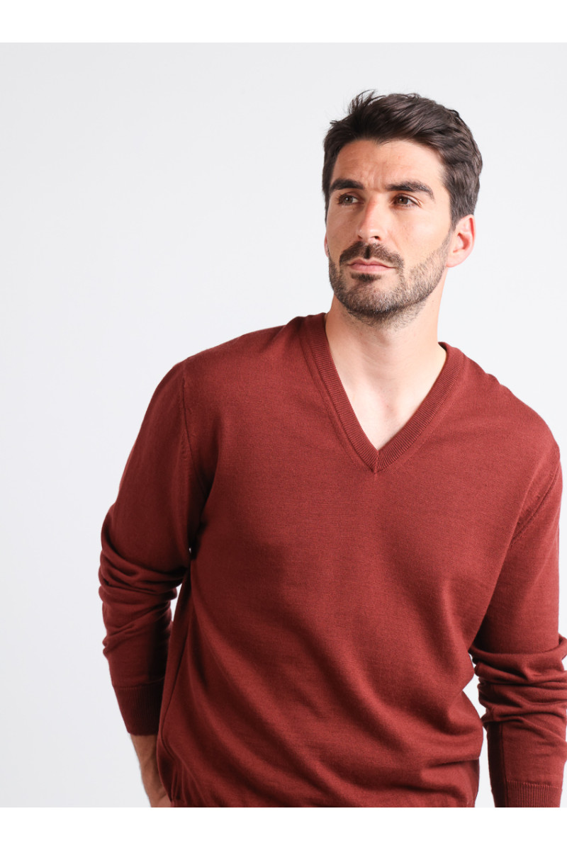 Pull col V laine mérinos · Camille Lafrançaise
