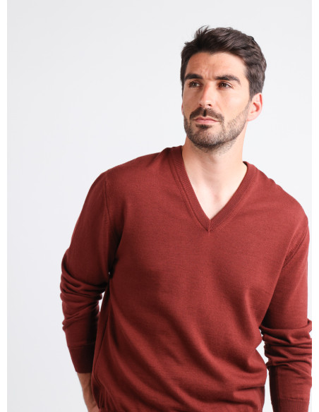 Pull col V laine mérinos · Camille Lafrançaise