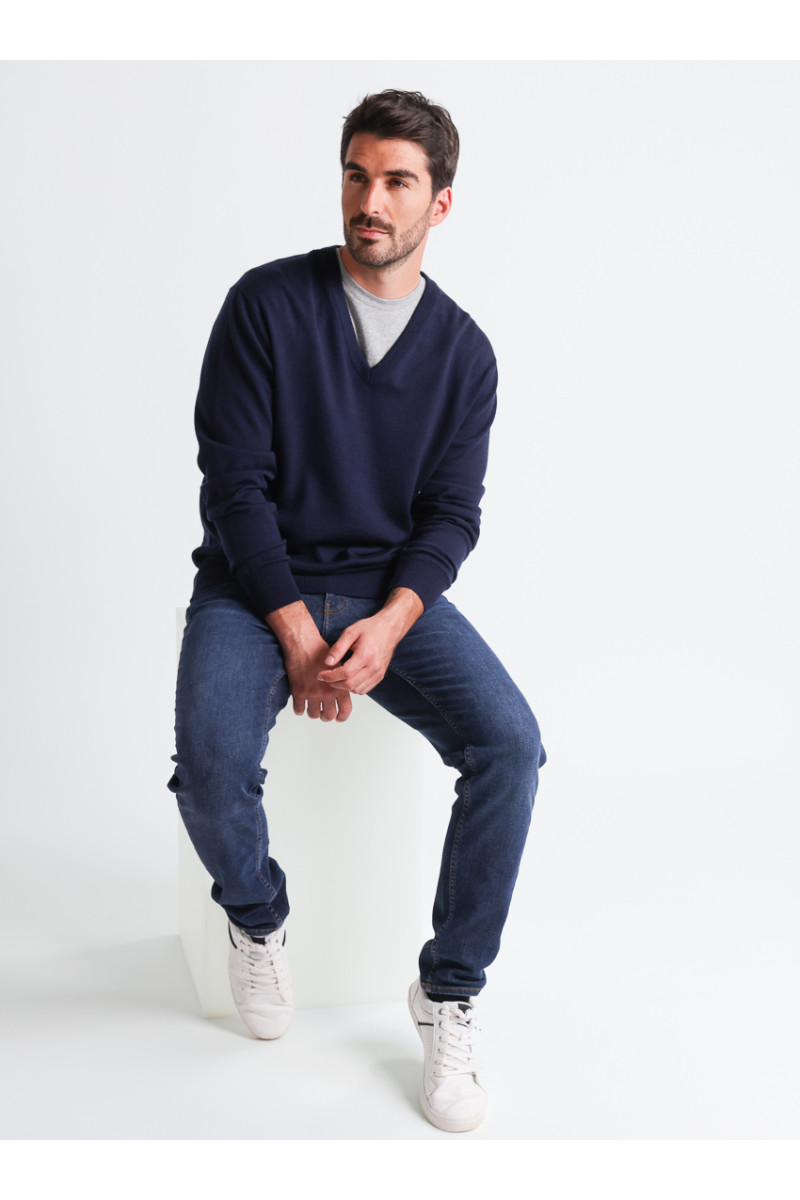 Pull col V laine mérinos · Camille Lafrançaise