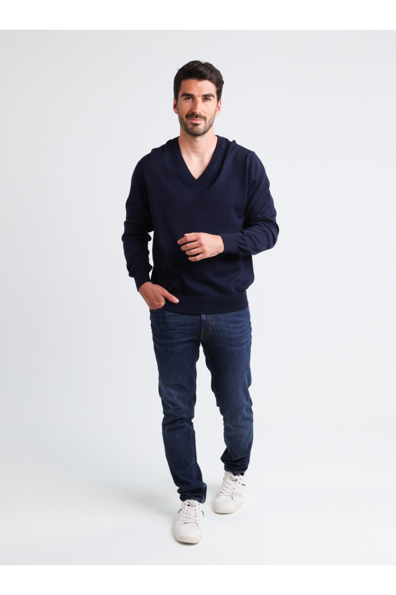 Pull col V laine mérinos · Camille Lafrançaise