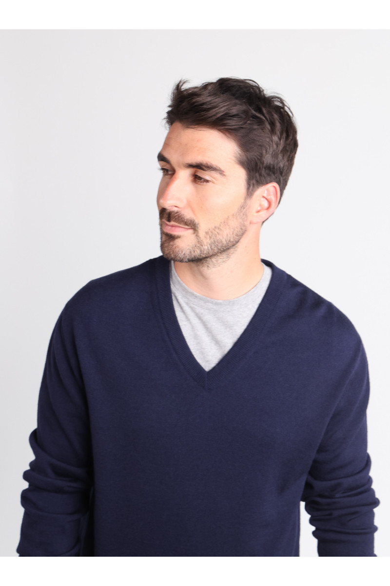 Pull col V laine mérinos · Camille Lafrançaise