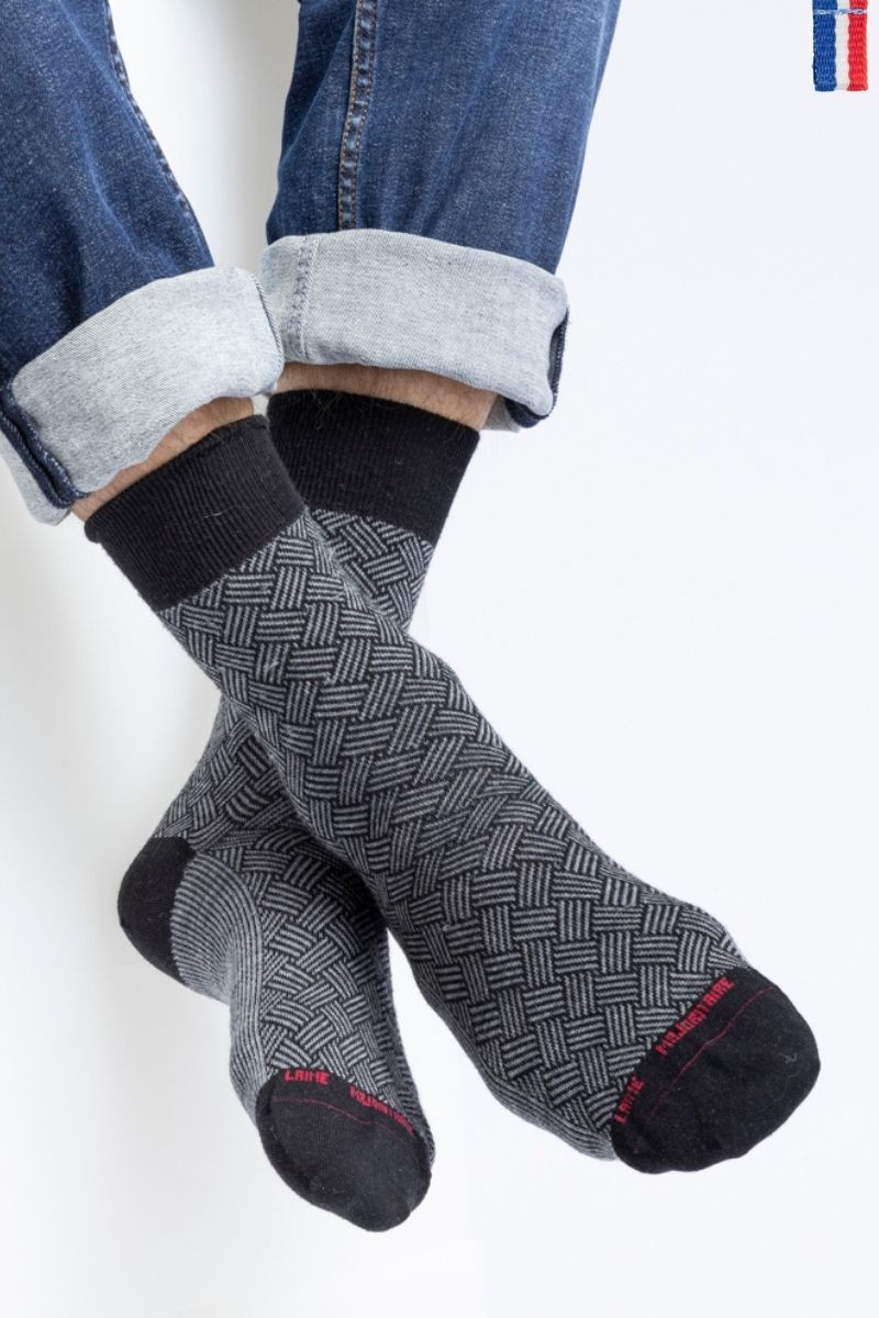 Chaussettes en laine à motifs · Achile Lafrançaise Chaussettes en laine à motifs · Achile Lafrançaise