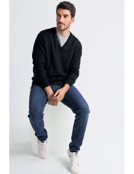 Pull col V laine mérinos · Camille Lafrançaise