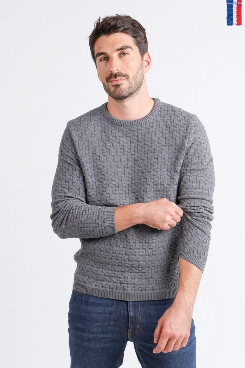 Pull damier laine et cachemire · Axel Lafrançaise