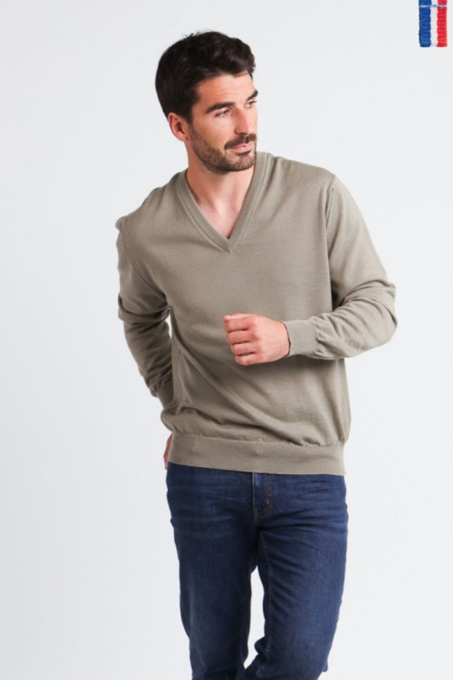 Pull col V laine mérinos · Camille - 1