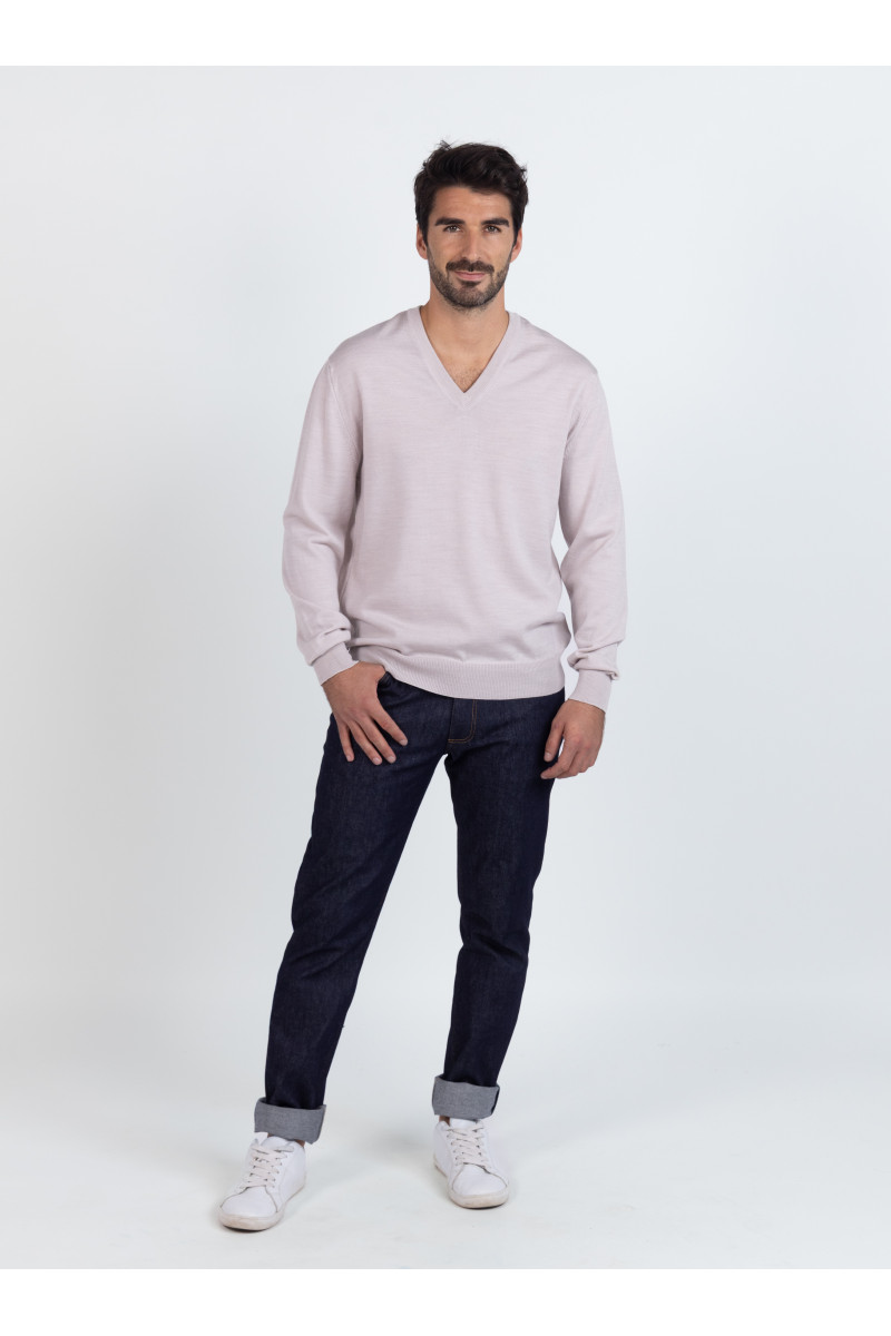 Pull col V laine mérinos · Camille Lafrançaise