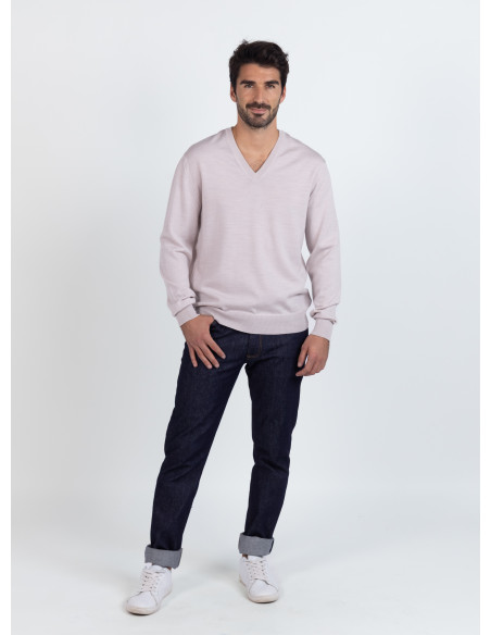 Pull col V laine mérinos · Camille Lafrançaise