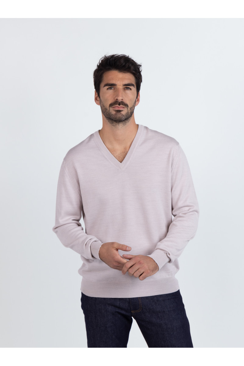 Pull col V laine mérinos · Camille Lafrançaise