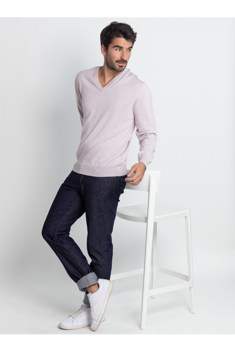 Pull col V laine mérinos · Camille Lafrançaise