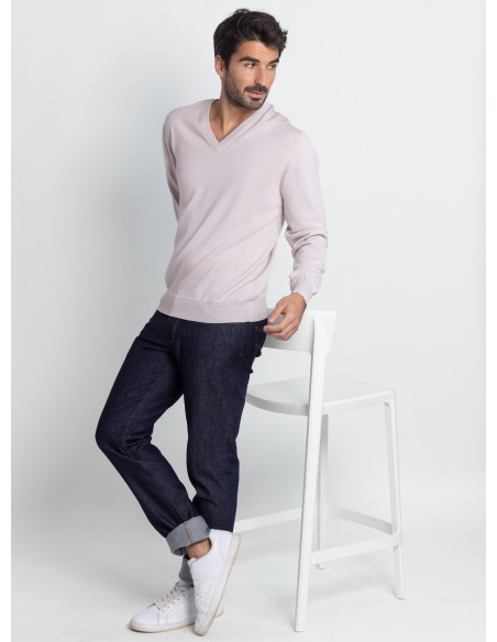 Pull col V laine mérinos · Camille Lafrançaise